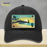 Mahalo Pineapple Hawaii Blank State Novelty License Plate Hat Unconstructed Cotton / Black