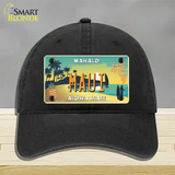 Maui Hawaii Pineapple Novelty License Plate Hat Unconstructed Cotton / Black