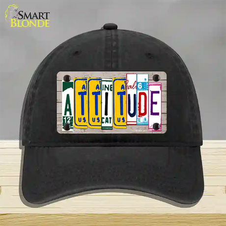 Attitude License Plate Art Wood Novelty License Plate Hat Unconstructed Cotton / Black