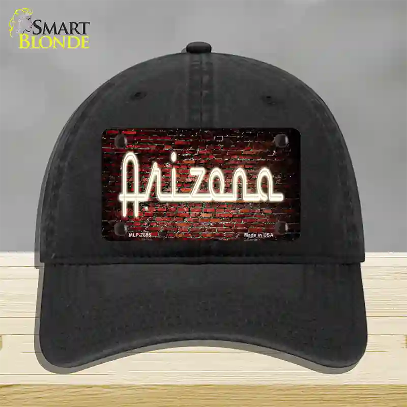 Arizona Neon Brick Novelty License Plate Hat Unconstructed Cotton / Black