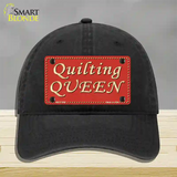 Quilting Queen Novelty License Plate Hat Unconstructed Cotton / Black