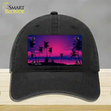 Sunset Pink Novelty License Plate Hat Unconstructed Cotton / Black