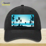 Sunset Blue Novelty License Plate Hat Unconstructed Cotton / Black