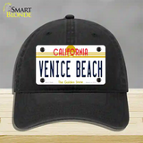 Venice Beach California Novelty License Plate Hat Unconstructed Cotton / Black