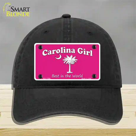 Carolina Girl Pink Novelty License Plate Hat Unconstructed Cotton / Black