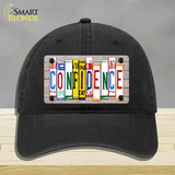 Confidence Wood License Plate Art Novelty License Plate Hat Unconstructed Cotton / Black