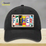 Father Wood License Plate Art Novelty License Plate Hat Unconstructed Cotton / Black