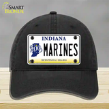 Indiana Marines Novelty License Plate Hat Unconstructed Cotton / Black