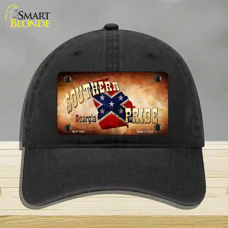 Southern Pride Georgia Novelty License Plate Hat Unconstructed Cotton / Black