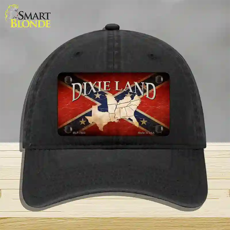 Dixie Land Novelty License Plate Hat Unconstructed Cotton / Black