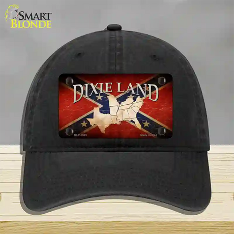 Dixie Land Novelty License Plate Hat Unconstructed Cotton / Black