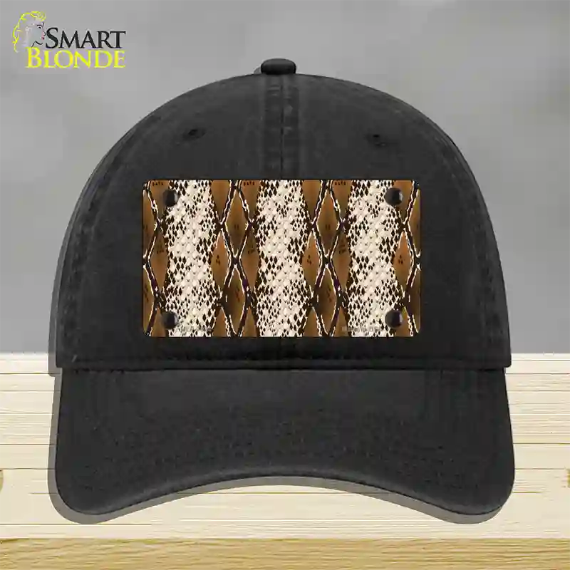 Snake Print Novelty License Plate Hat Unconstructed Cotton / Black