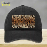 Cheetah Print Novelty License Plate Hat Unconstructed Cotton / Black