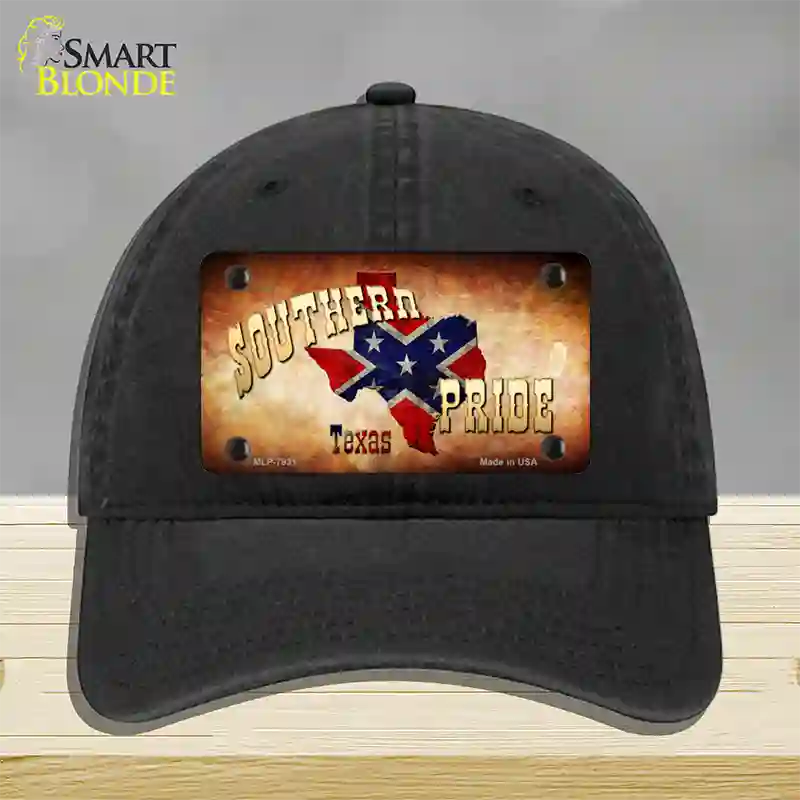 Southern Pride Texas Novelty License Plate Hat Unconstructed Cotton / Black