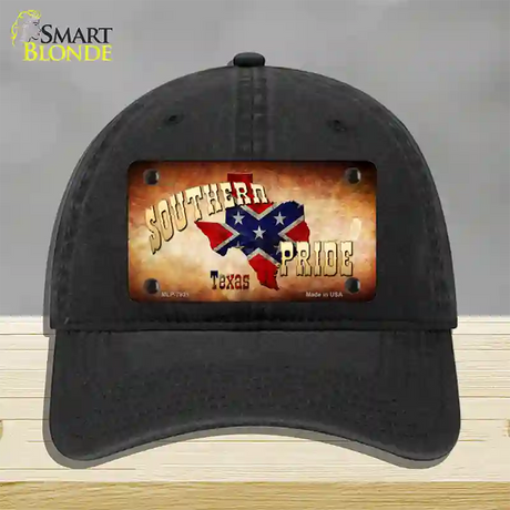 Southern Pride Texas Novelty License Plate Hat Unconstructed Cotton / Black