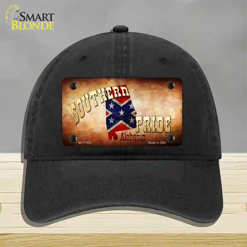 Southern Pride Alabama Novelty License Plate Hat Unconstructed Cotton / Black