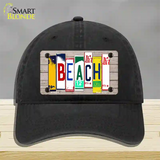 Beach Wood License Plate Art Novelty License Plate Hat Unconstructed Cotton / Black