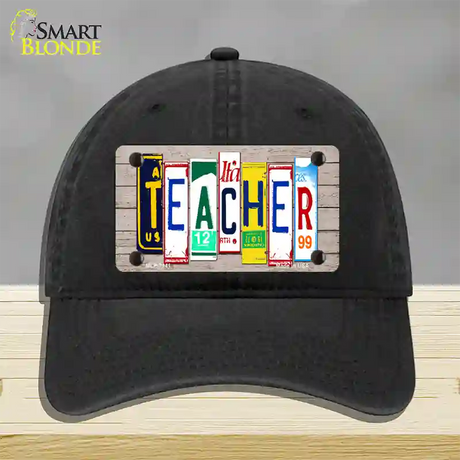 Teacher Wood License Plate Art Novelty License Plate Hat Unconstructed Cotton / Black