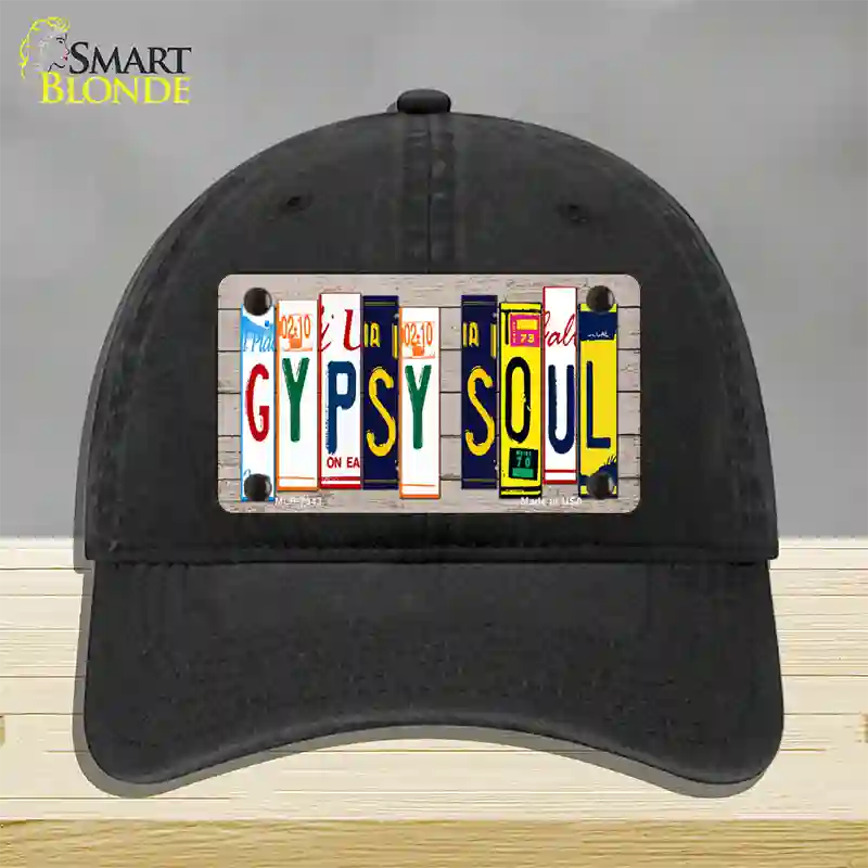 Gypsy Soul Wood License Plate Art Novelty License Plate Hat Unconstructed Cotton / Black