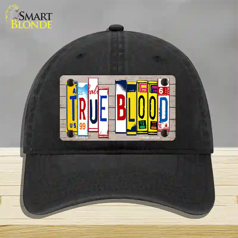 True Blood Wood License Plate Art Novelty License Plate Hat Unconstructed Cotton / Black