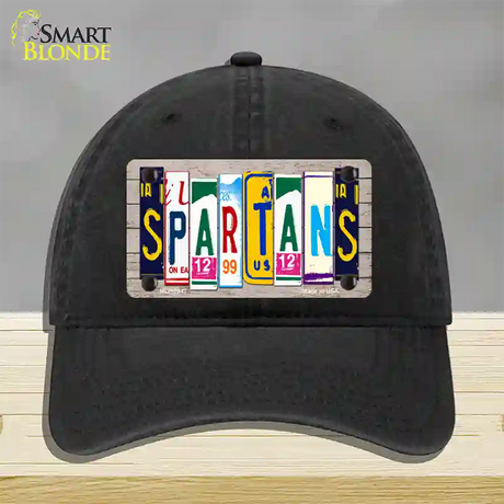 Spartans Wood License Plate Art Novelty License Plate Hat Unconstructed Cotton / Black