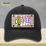 Coffee Wood License Plate Art Novelty License Plate Hat Unconstructed Cotton / Black