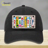 Road Trip Wood License Plate Art Novelty License Plate Hat Unconstructed Cotton / Black