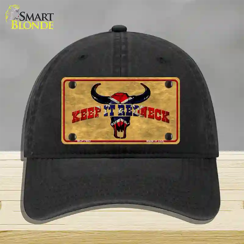 Keep It Redneck Novelty License Plate Hat Unconstructed Cotton / Black