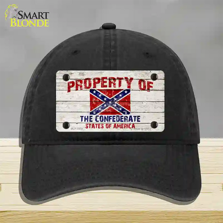 Property Of Confederate States Novelty License Plate Hat Unconstructed Cotton / Black