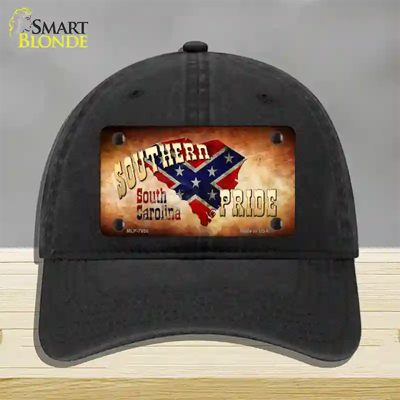 Southern Pride South Carolina Novelty License Plate Hat Unconstructed Cotton / Black