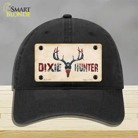 Dixie Hunter Novelty License Plate Hat Unconstructed Cotton / Black