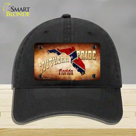 Southern Pride Florida Novelty License Plate Hat Unconstructed Cotton / Black