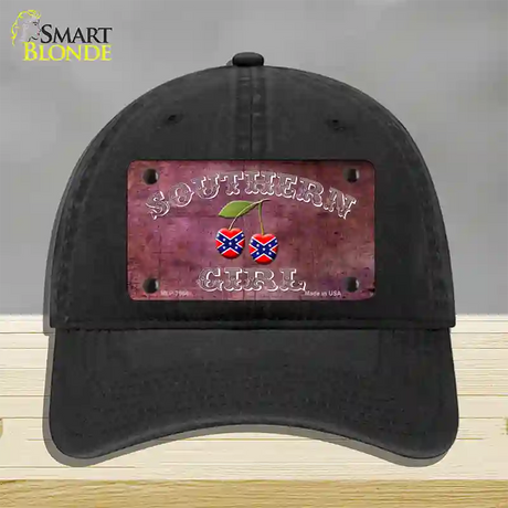 Southern Girl Novelty License Plate Hat Unconstructed Cotton / Black