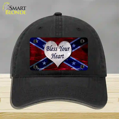 Bless Your Heart Novelty License Plate Hat Unconstructed Cotton / Black