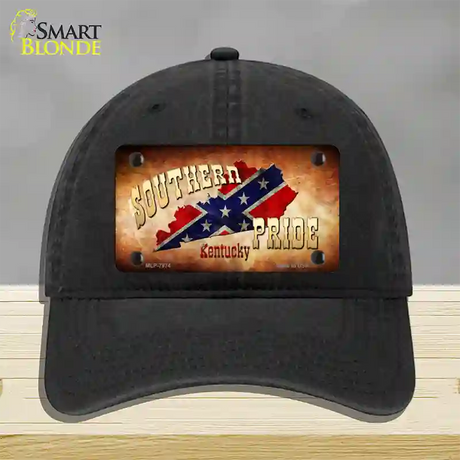 Southern Pride Kentucky Novelty License Plate Hat Unconstructed Cotton / Black