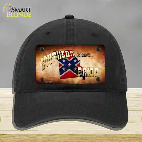 Southern Pride Missouri Novelty License Plate Hat Unconstructed Cotton / Black