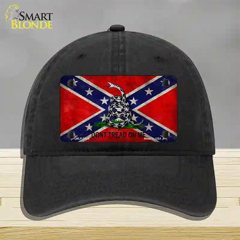 Confederate Dont Tread Novelty License Plate Hat Unconstructed Cotton / Black