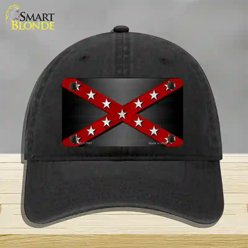 Confederate Stripes Red Novelty License Plate Hat Unconstructed Cotton / Black