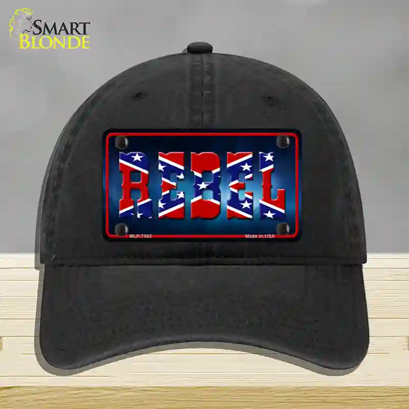 Rebel Novelty License Plate Hat Unconstructed Cotton / Black