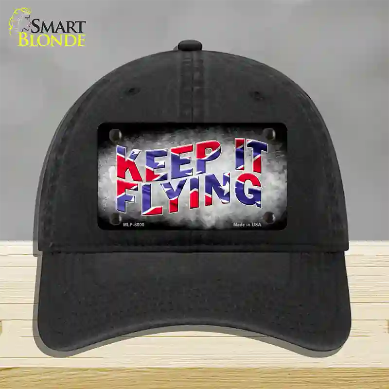 Keep It Flying Novelty License Plate Hat Unconstructed Cotton / Black