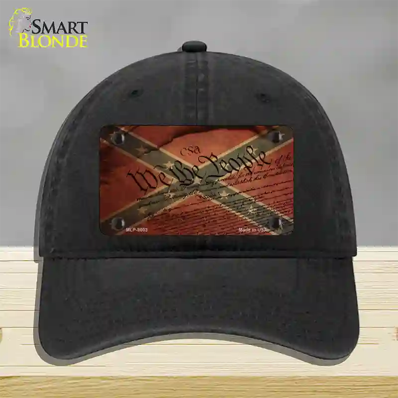 We The People Confederate Novelty License Plate Hat Unconstructed Cotton / Black