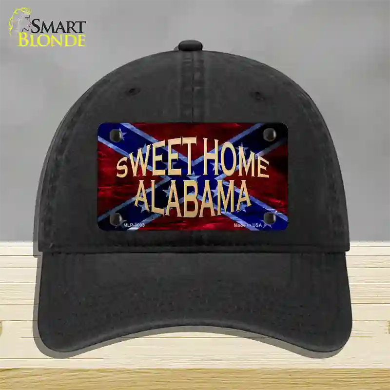 Sweet Home Alabama Novelty License Plate Hat Unconstructed Cotton / Black