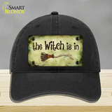 The Witch Is In Novelty License Plate Hat Unconstructed Cotton / Black