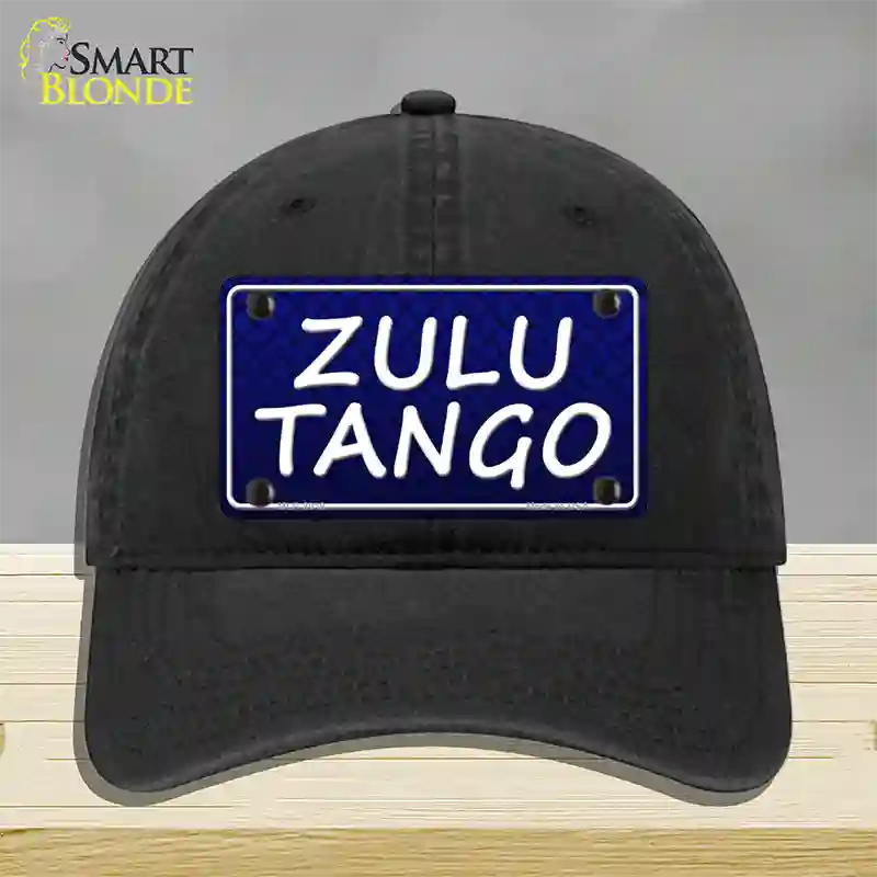 Zulu Tango Novelty License Plate Hat Unconstructed Cotton / Black