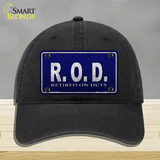 Retired On Duty Novelty License Plate Hat Unconstructed Cotton / Black