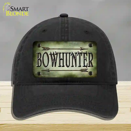 Bowhunter Novelty License Plate Hat Unconstructed Cotton / Black