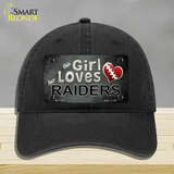 This Girl Loves Her Raiders Novelty License Plate Hat Unconstructed Cotton / Black