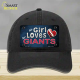 This Girl Loves Her Giants Novelty License Plate Hat Unconstructed Cotton / Black