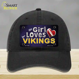 This Girl Loves Her Vikings Novelty License Plate Hat Unconstructed Cotton / Black