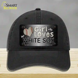 This Girl Loves Her White Sox Novelty License Plate Hat Unconstructed Cotton / Black